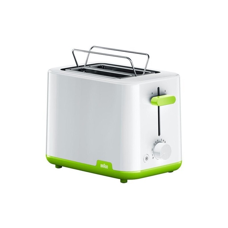 Braun Breakfast1 HT1010GR Brødrister Hvid/grøn Braun Breakfast1 HT1010GR Brødrister Hvid/grøn